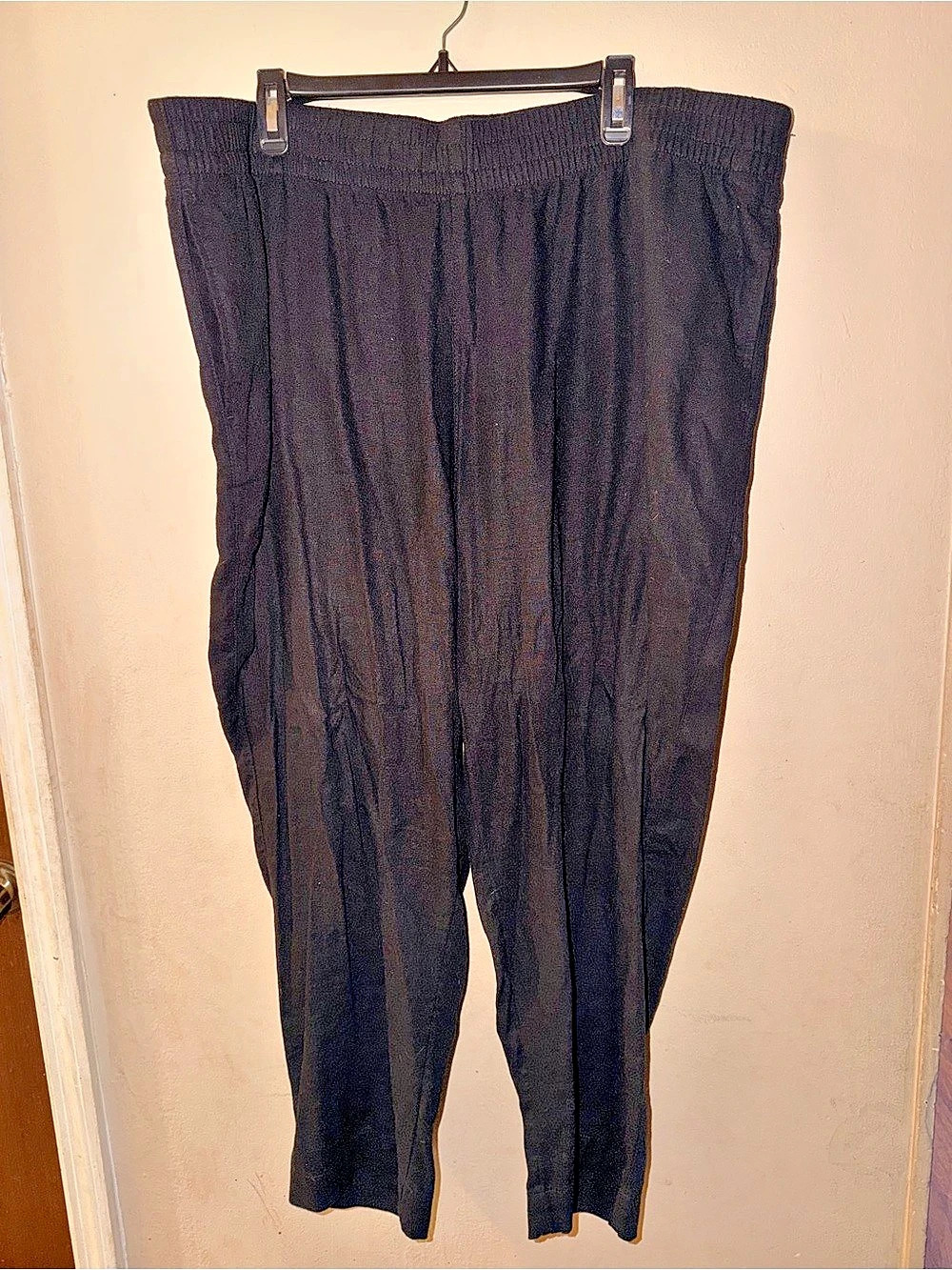 Old Navy High-Rise Straight Comfort Waistband Linen Pants Black XXL